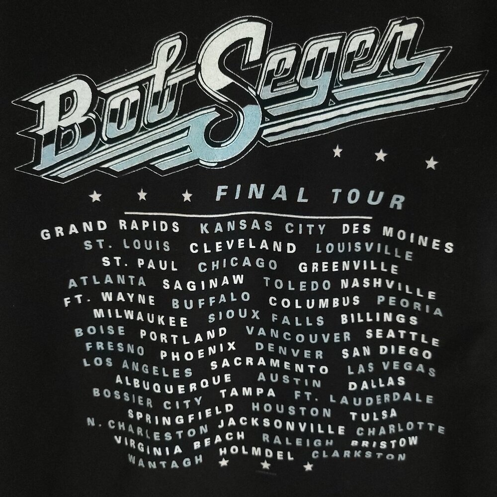 Bob Seger Graphic T-Shirt Men's Large Black White Final Tour Tutlex - Picture 6 of 10